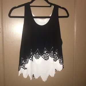 Black and white tank top